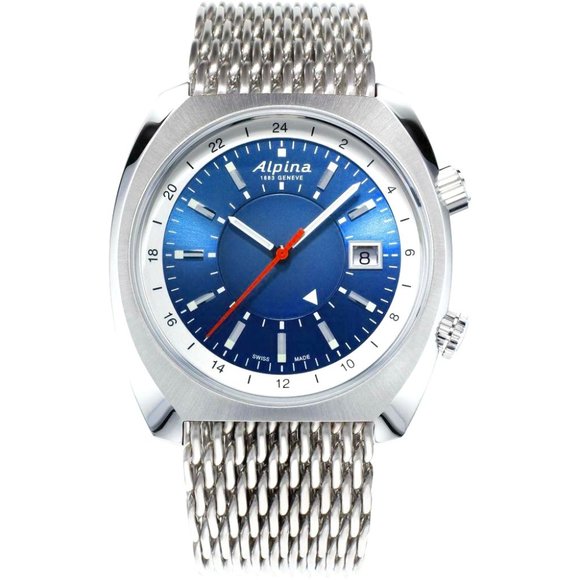 Alpina AL-555LNS4H6B Men's Watch Startimer Pilot Heritage Blue Dial Bracelet